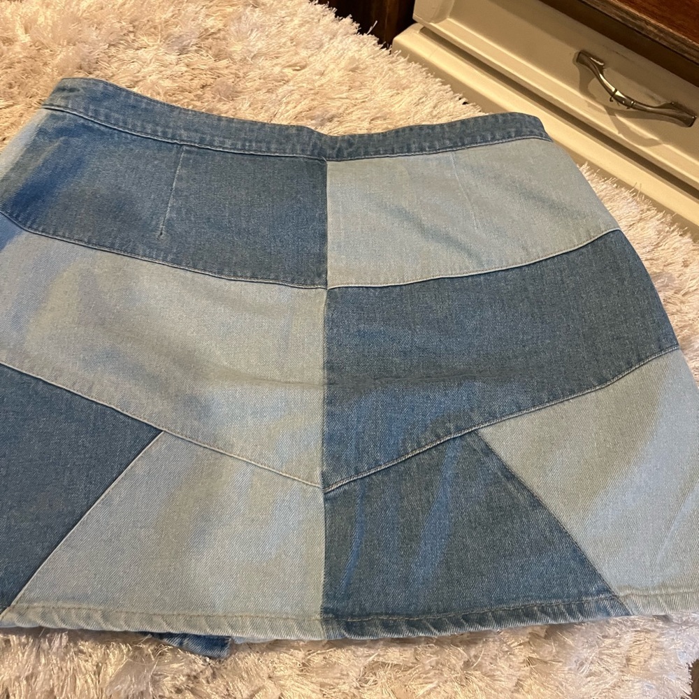 Denim snap skirt size large